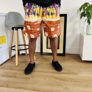 Burnt Brown Ankara shorts