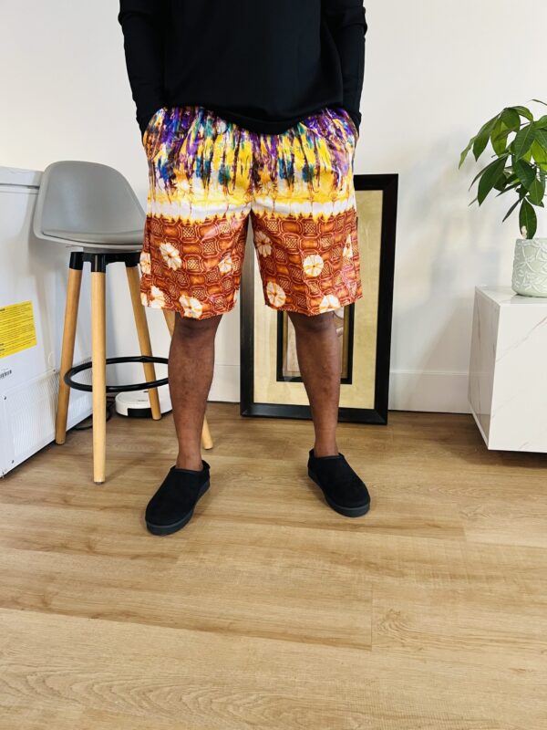 Burnt Brown Ankara shorts