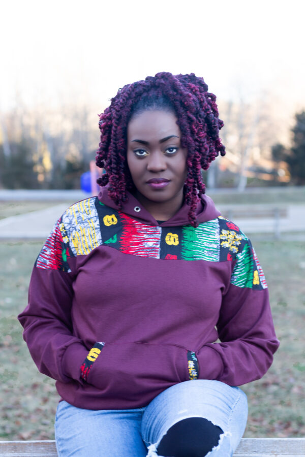 Ethnic Print on Purple Hoodie