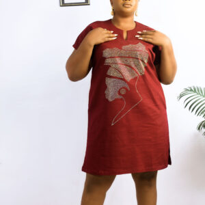Woman Head Wine Gown
