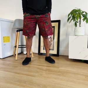 Mauve Red Ankara shorts