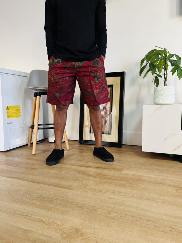 Mauve Red Ankara shorts